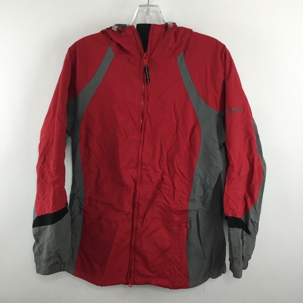 Columbia Red Lightweight Hooded Coat Medium
